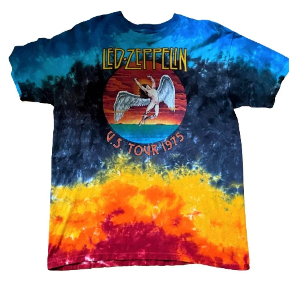 2/$30 LED ZEPPELIN US 1975 Tour T shirt tee, tie dye, short sleeve cotton unisex - Picture 3 of 10